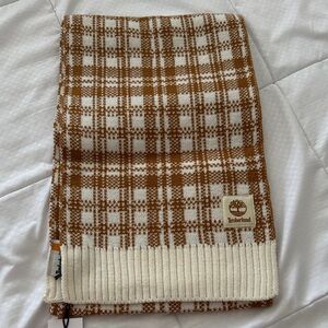 Timberland Tan and Cream Checkered Scarf